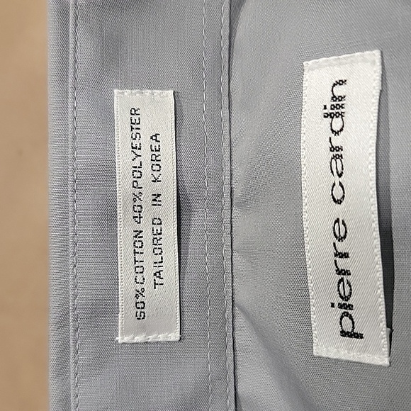 Pierre Cardin, Size 16 - 34/35 Gray Button Down Dress Shirt, NEW - Picture 10 of 11